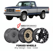 FORGED WHEELS RIMS for FORD F-150 4X4 OFF-ROAD 1992 - 1996

Custom forged wheels for Ford F-150 4x4 Off-Road 1992 - 1996. Made-to-order monoblock, 2-piece and 3-piece rims in custom sizes, offsets, colors and finishes with guaranteed fitment.

We manufacture premium quality forged wheels rims for Ford F-150 4x4 Off-Road 1992 - 1996 in any design, size, color.

THIS WHEEL DESIGN CAN BE CUSTOM-MADE FOR YOUR CAR IN ANY SIZE AND COLOR OPTIONS
Available in monoblock, 2-piece, 3-piece, duoblock, beadlock
3D wheel