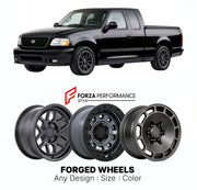 FORGED WHEELS RIMS for FORD F-150 HARLEY-DAVIDSON EDITION 1997 - 2003

Custom forged wheels for Ford F-150 Harley-Davidson Edition 1997 - 2003. Made-to-order monoblock, 2-piece and 3-piece rims in custom sizes, offsets, colors and finishes with guaranteed fitment.

We manufacture premium quality forged wheels rims for Ford F-150 Harley-Davidson Edition 1997 - 2003 in any design, size, color.

THIS WHEEL DESIGN CAN BE CUSTOM-MADE FOR YOUR CAR IN ANY SIZE AND COLOR OPTIONS
Available in monoblock, 2-piece, 3-p
