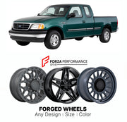 FORGED WHEELS RIMS for FORD F-150 XLT 1997 - 2003

Custom forged wheels for Ford F-150 XLT 1997 - 2003. Made-to-order monoblock, 2-piece and 3-piece rims in custom sizes, offsets, colors and finishes with guaranteed fitment.

We manufacture premium quality forged wheels rims for Ford F-150 XLT 1997 - 2003 in any design, size, color.

THIS WHEEL DESIGN CAN BE CUSTOM-MADE FOR YOUR CAR IN ANY SIZE AND COLOR OPTIONS
Available in monoblock, 2-piece, 3-piece, duoblock, beadlock
3D wheel renderings are provided ac