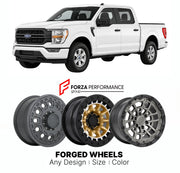 FORGED WHEELS RIMS for FORD F-150 XLT 2021+

Custom forged wheels for Ford F-150 XLT 2021+. Made-to-order monoblock, 2-piece and 3-piece rims in custom sizes, offsets, colors and finishes with guaranteed fitment.

We manufacture premium quality forged wheels rims for Ford F-150 XLT 2021+ in any design, size, color.

THIS WHEEL DESIGN CAN BE CUSTOM-MADE FOR YOUR CAR IN ANY SIZE AND COLOR OPTIONS
Available in monoblock, 2-piece, 3-piece, duoblock, beadlock
3D wheel renderings are provided according to the exa
