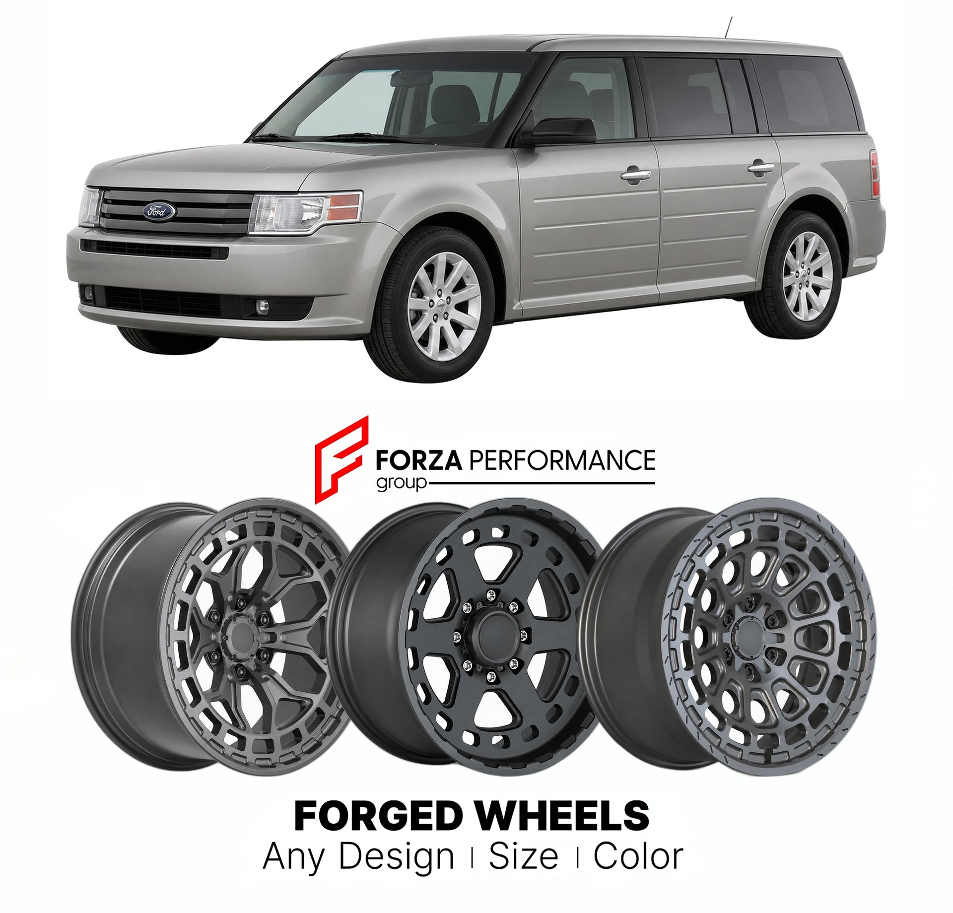 FORGED WHEELS RIMS for FORD FLEX SE 2009 - 2019

Custom forged wheels for Ford Flex SE 2009 - 2019. Made-to-order monoblock, 2-piece and 3-piece rims in custom sizes, offsets, colors and finishes with guaranteed fitment.

We manufacture premium quality forged wheels rims for Ford Flex SE 2009 - 2019 in any design, size, color.

THIS WHEEL DESIGN CAN BE CUSTOM-MADE FOR YOUR CAR IN ANY SIZE AND COLOR OPTIONS
Available in monoblock, 2-piece, 3-piece, duoblock, beadlock
3D wheel renderings are provided accordin