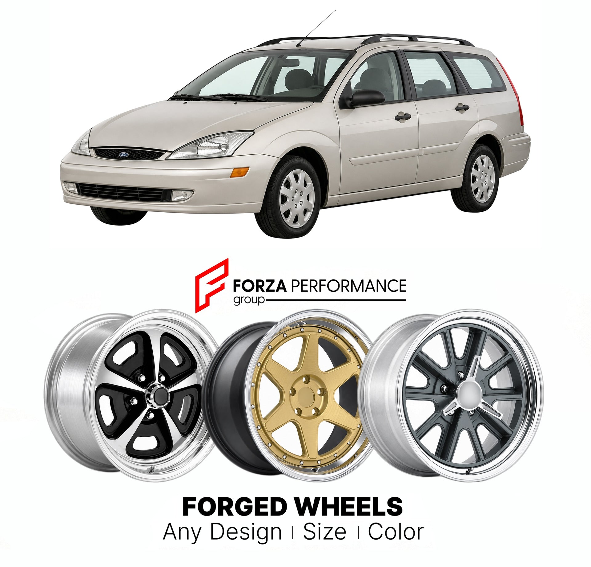 FORGED WHEELS RIMS for FORD FOCUS WAGON 2000 - 2007

Custom forged wheels for Ford Focus Wagon 2000 - 2007. Made-to-order monoblock, 2-piece and 3-piece rims in custom sizes, offsets, colors and finishes with guaranteed fitment.

We manufacture premium quality forged wheels rims for Ford Focus Wagon 2000 - 2007 in any design, size, color.

THIS WHEEL DESIGN CAN BE CUSTOM-MADE FOR YOUR CAR IN ANY SIZE AND COLOR OPTIONS
Available in monoblock, 2-piece, 3-piece, duoblock, beadlock
3D wheel renderings are provi