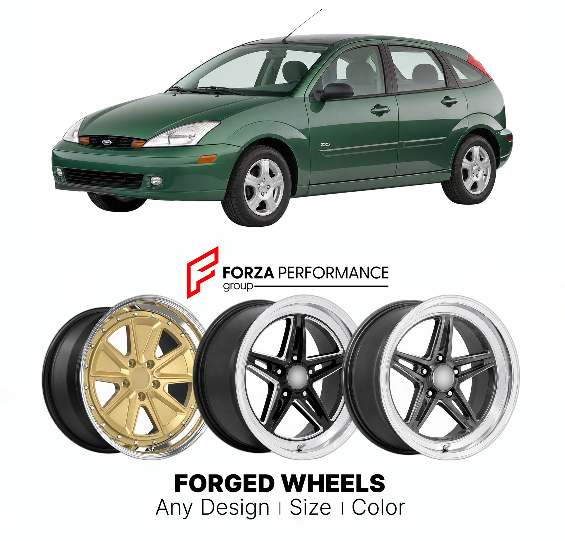 FORGED WHEELS RIMS for FORD FOCUS ZX5 2000 - 2007

Custom forged wheels for Ford Focus ZX5 2000 - 2007. Made-to-order monoblock, 2-piece and 3-piece rims in custom sizes, offsets, colors and finishes with guaranteed fitment.

We manufacture premium quality forged wheels rims for Ford Focus ZX5 2000 - 2007 in any design, size, color.

THIS WHEEL DESIGN CAN BE CUSTOM-MADE FOR YOUR CAR IN ANY SIZE AND COLOR OPTIONS
Available in monoblock, 2-piece, 3-piece, duoblock, beadlock
3D wheel renderings are provided ac
