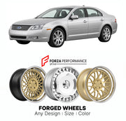 FORGED WHEELS RIMS for FORD FUSION PLATINUM 2006 - 2020

Custom forged wheels for Ford Fusion Platinum 2006 - 2020. Made-to-order monoblock, 2-piece and 3-piece rims in custom sizes, offsets, colors and finishes with guaranteed fitment.

We manufacture premium quality forged wheels rims for Ford Fusion Platinum 2006 - 2020 in any design, size, color.

THIS WHEEL DESIGN CAN BE CUSTOM-MADE FOR YOUR CAR IN ANY SIZE AND COLOR OPTIONS
Available in monoblock, 2-piece, 3-piece, duoblock, beadlock
3D wheel renderin