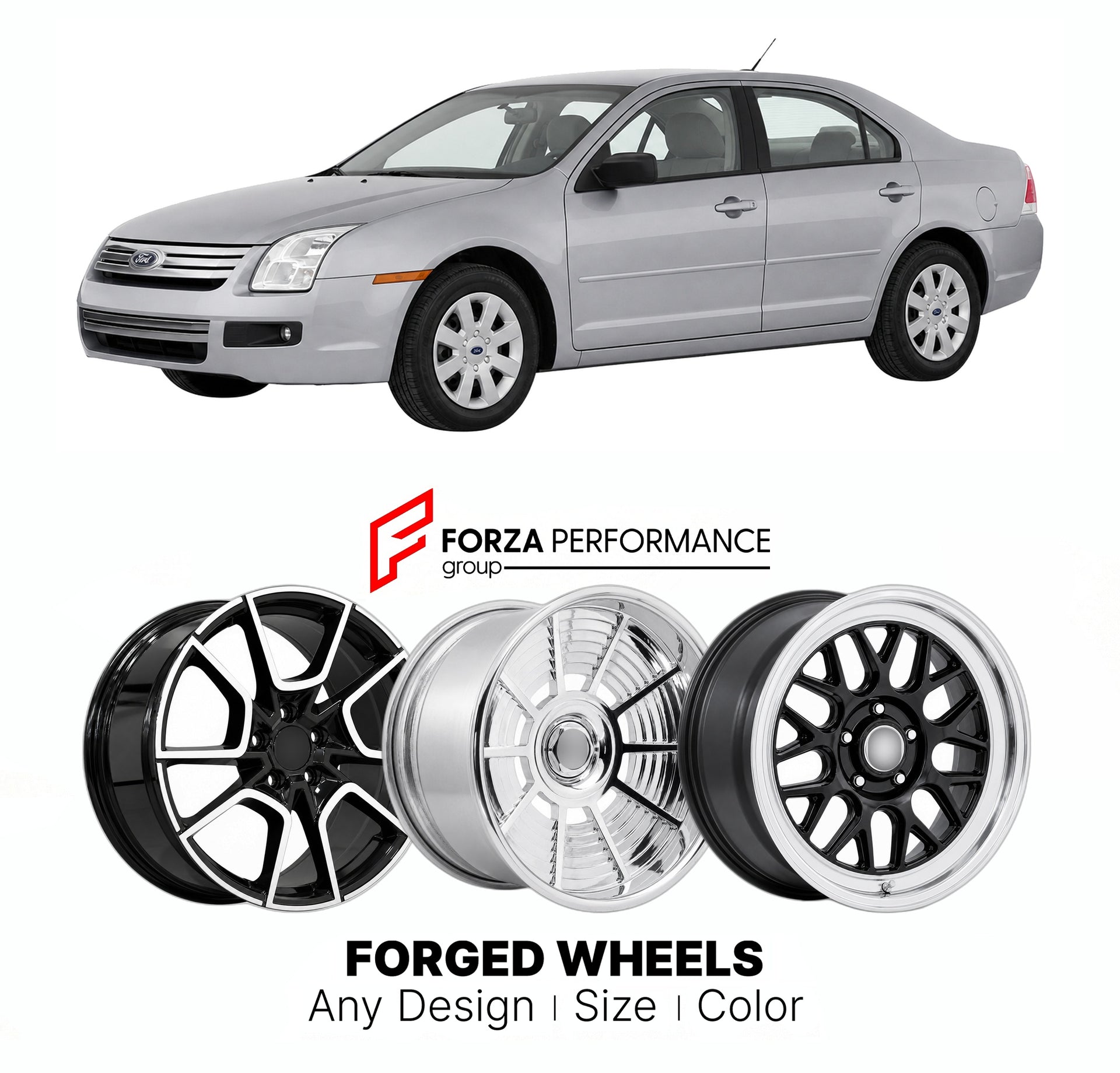 FORGED WHEELS RIMS for FORD FUSION S 2006 - 2020

Custom forged wheels for Ford Fusion S 2006 - 2020. Made-to-order monoblock, 2-piece and 3-piece rims in custom sizes, offsets, colors and finishes with guaranteed fitment.

We manufacture premium quality forged wheels rims for Ford Fusion S 2006 - 2020 in any design, size, color.

THIS WHEEL DESIGN CAN BE CUSTOM-MADE FOR YOUR CAR IN ANY SIZE AND COLOR OPTIONS
Available in monoblock, 2-piece, 3-piece, duoblock, beadlock
3D wheel renderings are provided accor
