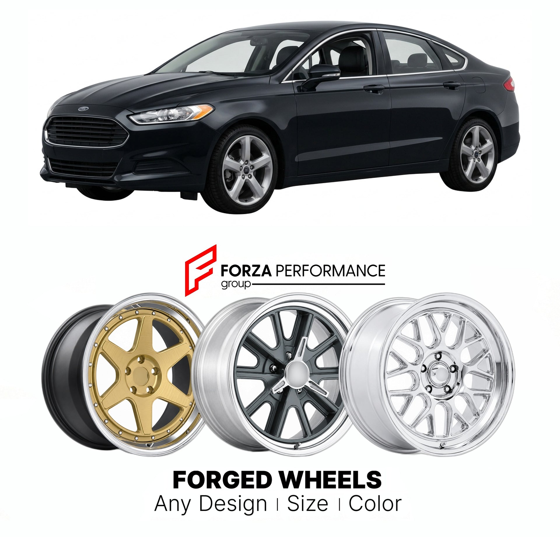 FORGED WHEELS RIMS for FORD FUSION SPORT 2013 - 2020

Custom forged wheels for Ford Fusion Sport 2013 - 2020. Made-to-order monoblock, 2-piece and 3-piece rims in custom sizes, offsets, colors and finishes with guaranteed fitment.

We manufacture premium quality forged wheels rims for Ford Fusion Sport 2013 - 2020 in any design, size, color.

THIS WHEEL DESIGN CAN BE CUSTOM-MADE FOR YOUR CAR IN ANY SIZE AND COLOR OPTIONS
Available in monoblock, 2-piece, 3-piece, duoblock, beadlock
3D wheel renderings are pr