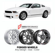 FORGED WHEELS RIMS for FORD MUSTANG COBRA JET S197 2005 - 2014

Custom forged wheels for Ford Mustang Cobra Jet S197 2005 - 2014. Made-to-order monoblock, 2-piece and 3-piece rims in custom sizes, offsets, colors and finishes with guaranteed fitment.

We manufacture premium quality forged wheels rims for Ford Mustang Cobra Jet S197 2005 - 2014 in any design, size, color.

THIS WHEEL DESIGN CAN BE CUSTOM-MADE FOR YOUR CAR IN ANY SIZE AND COLOR OPTIONS
Available in monoblock, 2-piece, 3-piece, duoblock, beadl