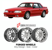 FORGED WHEELS RIMS for FORD MUSTANG GT FOX BODY 1990 - 1993

Custom forged wheels for Ford Mustang GT Fox Body 1990 - 1993. Made-to-order monoblock, 2-piece and 3-piece rims in custom sizes, offsets, colors and finishes with guaranteed fitment.

We manufacture premium quality forged wheels rims for Ford Mustang GT Fox Body 1990 - 1993 in any design, size, color.

THIS WHEEL DESIGN CAN BE CUSTOM-MADE FOR YOUR CAR IN ANY SIZE AND COLOR OPTIONS
Available in monoblock, 2-piece, 3-piece, duoblock, beadlock
3D wh