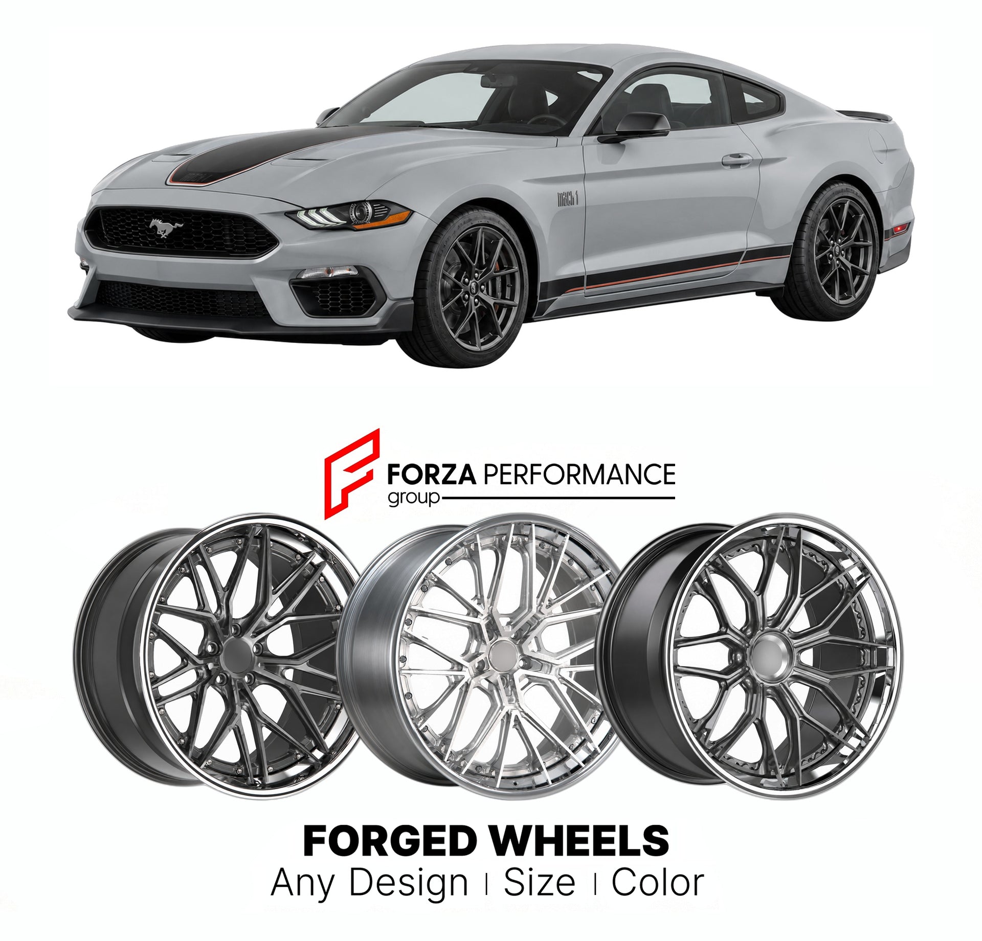 FORGED WHEELS RIMS for FORD MUSTANG MACH 1 S550 2021 - 2023

Custom forged wheels for Ford Mustang Mach 1 S550 2021 - 2023. Made-to-order monoblock, 2-piece and 3-piece rims in custom sizes, offsets, colors and finishes with guaranteed fitment.

We manufacture premium quality forged wheels rims for Ford Mustang Mach 1 S550 2021 - 2023 in any design, size, color.

THIS WHEEL DESIGN CAN BE CUSTOM-MADE FOR YOUR CAR IN ANY SIZE AND COLOR OPTIONS
Available in monoblock, 2-piece, 3-piece, duoblock, beadlock
3D wh