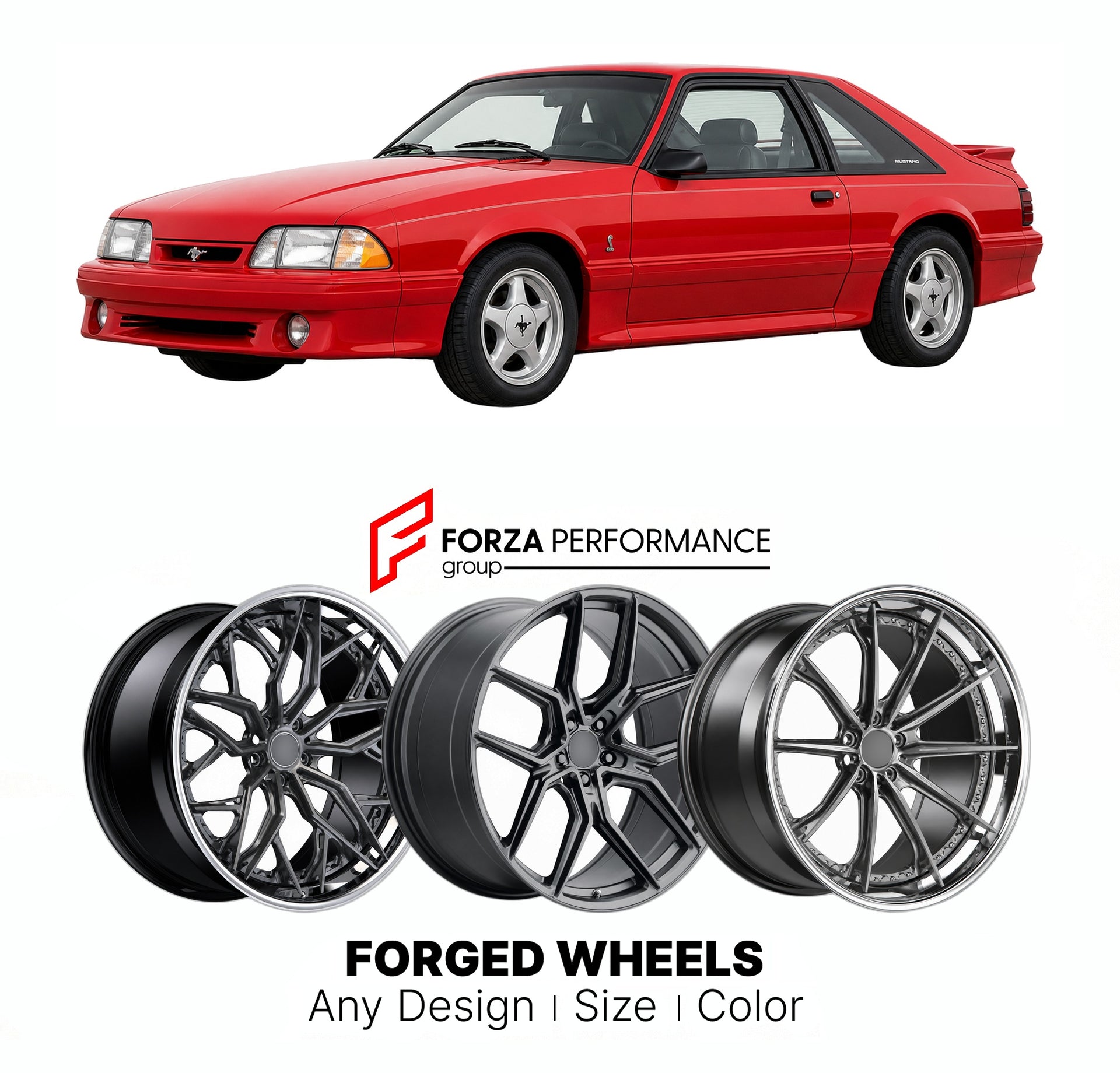 FORGED WHEELS RIMS for FORD MUSTANG SVT COBRA FOX BODY 1993 - 1993

Custom forged wheels for Ford Mustang SVT Cobra Fox Body 1993 - 1993. Made-to-order monoblock, 2-piece and 3-piece rims in custom sizes, offsets, colors and finishes with guaranteed fitment.

We manufacture premium quality forged wheels rims for Ford Mustang SVT Cobra Fox Body 1993 - 1993 in any design, size, color.

THIS WHEEL DESIGN CAN BE CUSTOM-MADE FOR YOUR CAR IN ANY SIZE AND COLOR OPTIONS
Available in monoblock, 2-piece, 3-piece, duo