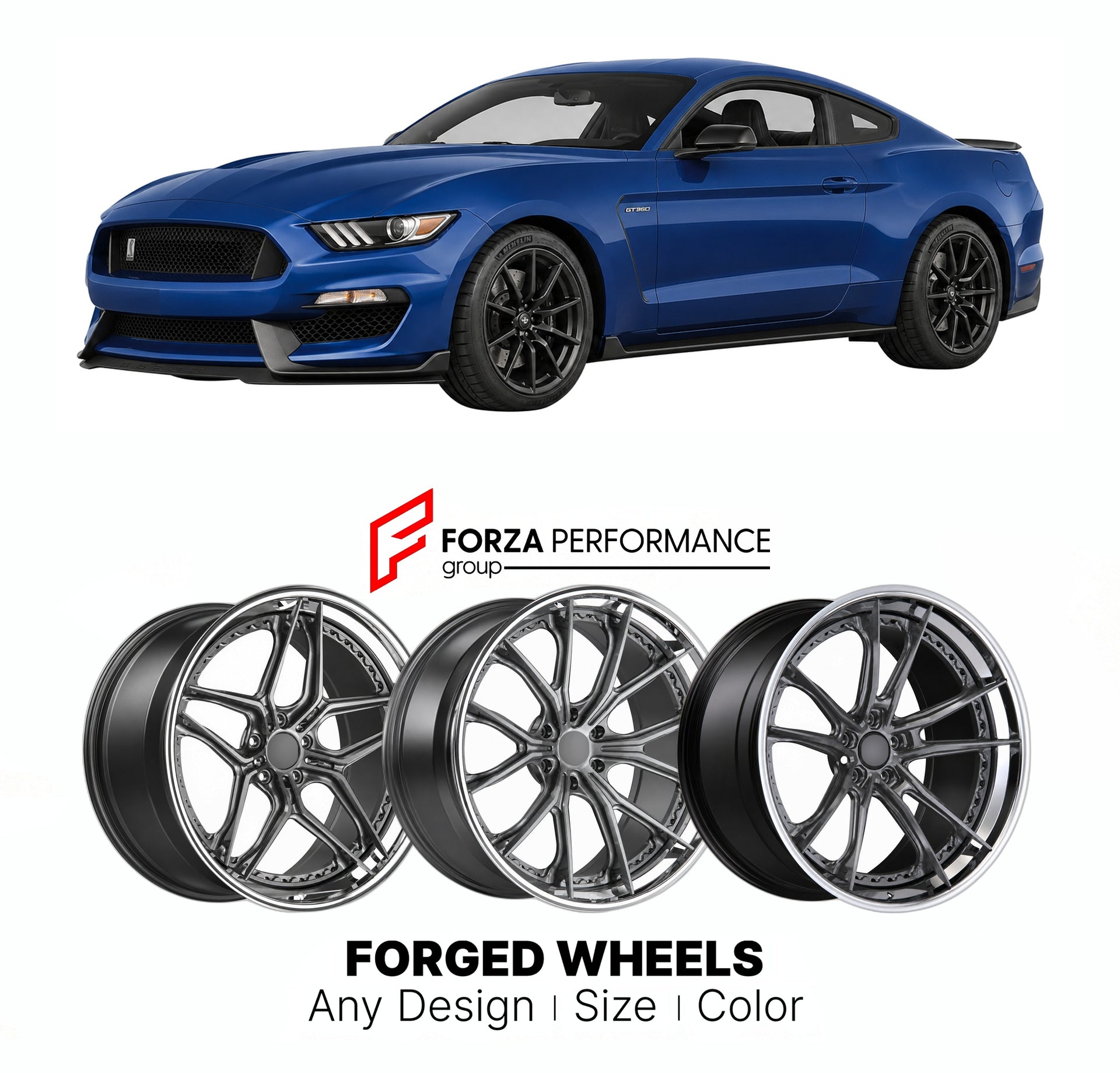 FORGED WHEELS RIMS for FORD MUSTANG SHELBY GT350 S550 2015 - 2020

Custom forged wheels for Ford Mustang Shelby GT350 S550 2015 - 2020. Made-to-order monoblock, 2-piece and 3-piece rims in custom sizes, offsets, colors and finishes with guaranteed fitment.

We manufacture premium quality forged wheels rims for Ford Mustang Shelby GT350 S550 2015 - 2020 in any design, size, color.

THIS WHEEL DESIGN CAN BE CUSTOM-MADE FOR YOUR CAR IN ANY SIZE AND COLOR OPTIONS
Available in monoblock, 2-piece, 3-piece, duoblo