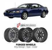 FORGED WHEELS RIMS for FORD MUSTANG V6 NEW EDGE 1999 - 2004

Custom forged wheels for Ford Mustang V6 New Edge 1999 - 2004. Made-to-order monoblock, 2-piece and 3-piece rims in custom sizes, offsets, colors and finishes with guaranteed fitment.

We manufacture premium quality forged wheels rims for Ford Mustang V6 New Edge 1999 - 2004 in any design, size, color.

THIS WHEEL DESIGN CAN BE CUSTOM-MADE FOR YOUR CAR IN ANY SIZE AND COLOR OPTIONS
Available in monoblock, 2-piece, 3-piece, duoblock, beadlock
3D wh