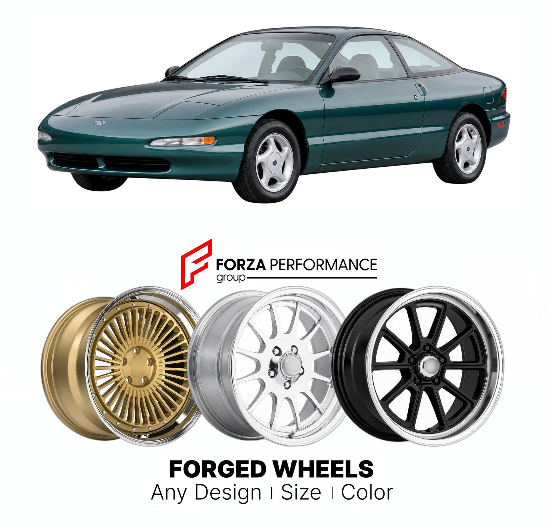 FORGED WHEELS RIMS for FORD PROBE BASE 1993 - 1997

Custom forged wheels for Ford Probe Base 1993 - 1997. Made-to-order monoblock, 2-piece and 3-piece rims in custom sizes, offsets, colors and finishes with guaranteed fitment.

We manufacture premium quality forged wheels rims for Ford Probe Base 1993 - 1997 in any design, size, color.

THIS WHEEL DESIGN CAN BE CUSTOM-MADE FOR YOUR CAR IN ANY SIZE AND COLOR OPTIONS
Available in monoblock, 2-piece, 3-piece, duoblock, beadlock
3D wheel renderings are provided