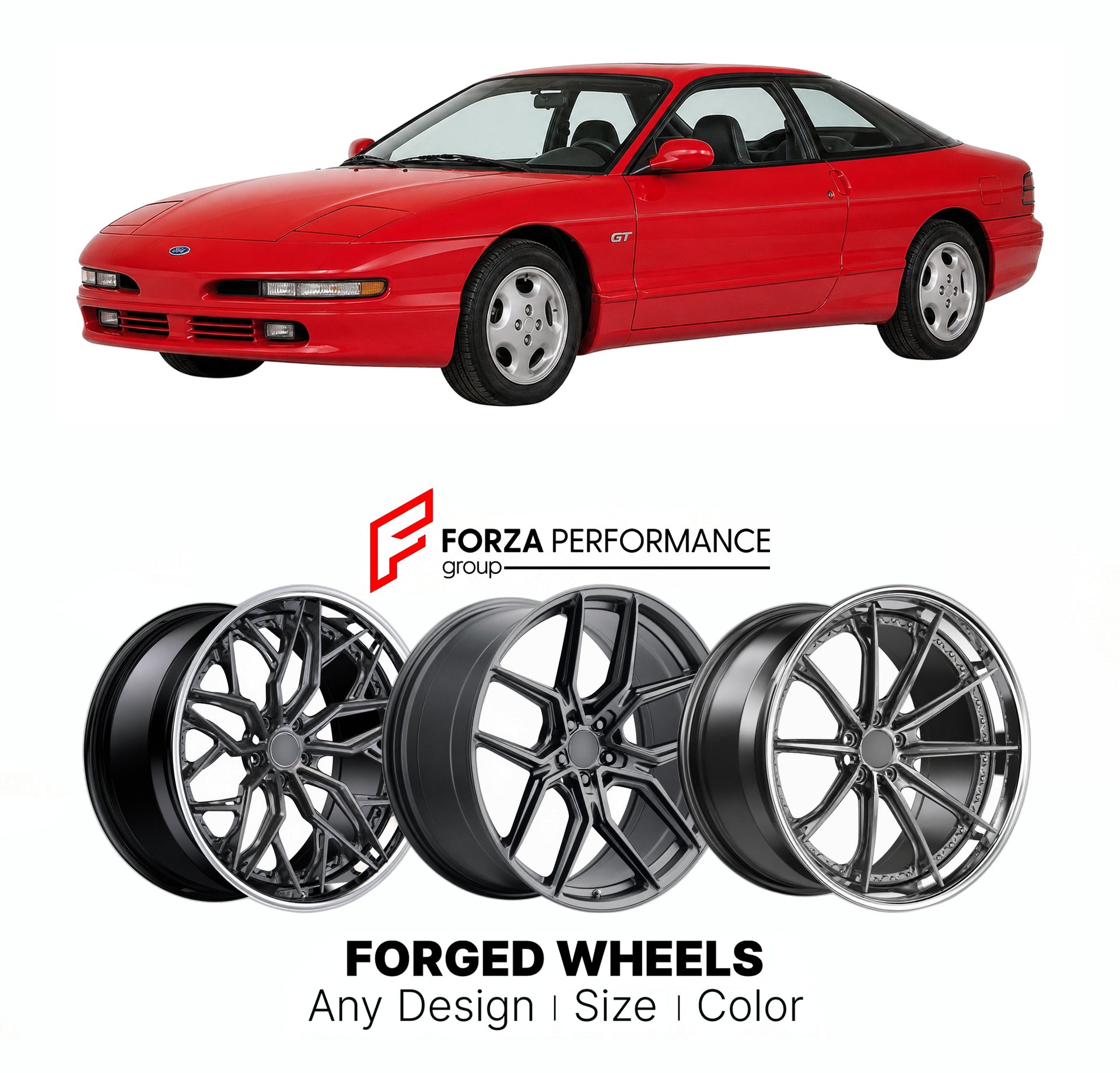 FORGED WHEELS RIMS for FORD PROBE GT 1993 - 1997

Custom forged wheels for Ford Probe GT 1993 - 1997. Made-to-order monoblock, 2-piece and 3-piece rims in custom sizes, offsets, colors and finishes with guaranteed fitment.

We manufacture premium quality forged wheels rims for Ford Probe GT 1993 - 1997 in any design, size, color.

THIS WHEEL DESIGN CAN BE CUSTOM-MADE FOR YOUR CAR IN ANY SIZE AND COLOR OPTIONS
Available in monoblock, 2-piece, 3-piece, duoblock, beadlock
3D wheel renderings are provided accor