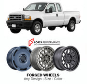 FORGED WHEELS RIMS for FORD SUPER DUTY 1999 - 2007

Custom forged wheels for Ford Super Duty 1999 - 2007. Made-to-order monoblock, 2-piece and 3-piece rims in custom sizes, offsets, colors and finishes with guaranteed fitment.

We manufacture premium quality forged wheels rims for Ford Super Duty 1999 - 2007 in any design, size, color.

THIS WHEEL DESIGN CAN BE CUSTOM-MADE FOR YOUR CAR IN ANY SIZE AND COLOR OPTIONS
Available in monoblock, 2-piece, 3-piece, duoblock, beadlock
3D wheel renderings are provided