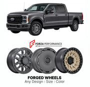 FORGED WHEELS RIMS for FORD SUPER DUTY 2023+

Custom forged wheels for Ford Super Duty 2023+. Made-to-order monoblock, 2-piece and 3-piece rims in custom sizes, offsets, colors and finishes with guaranteed fitment.

We manufacture premium quality forged wheels rims for Ford Super Duty 2023+ in any design, size, color.

THIS WHEEL DESIGN CAN BE CUSTOM-MADE FOR YOUR CAR IN ANY SIZE AND COLOR OPTIONS
Available in monoblock, 2-piece, 3-piece, duoblock, beadlock
3D wheel renderings are provided according to the 