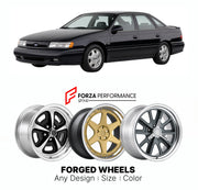 FORGED WHEELS RIMS for FORD TAURUS SHO 1990 - 1995

Custom forged wheels for Ford Taurus SHO 1990 - 1995. Made-to-order monoblock, 2-piece and 3-piece rims in custom sizes, offsets, colors and finishes with guaranteed fitment.

We manufacture premium quality forged wheels rims for Ford Taurus SHO 1990 - 1995 in any design, size, color.

THIS WHEEL DESIGN CAN BE CUSTOM-MADE FOR YOUR CAR IN ANY SIZE AND COLOR OPTIONS
Available in monoblock, 2-piece, 3-piece, duoblock, beadlock
3D wheel renderings are provided