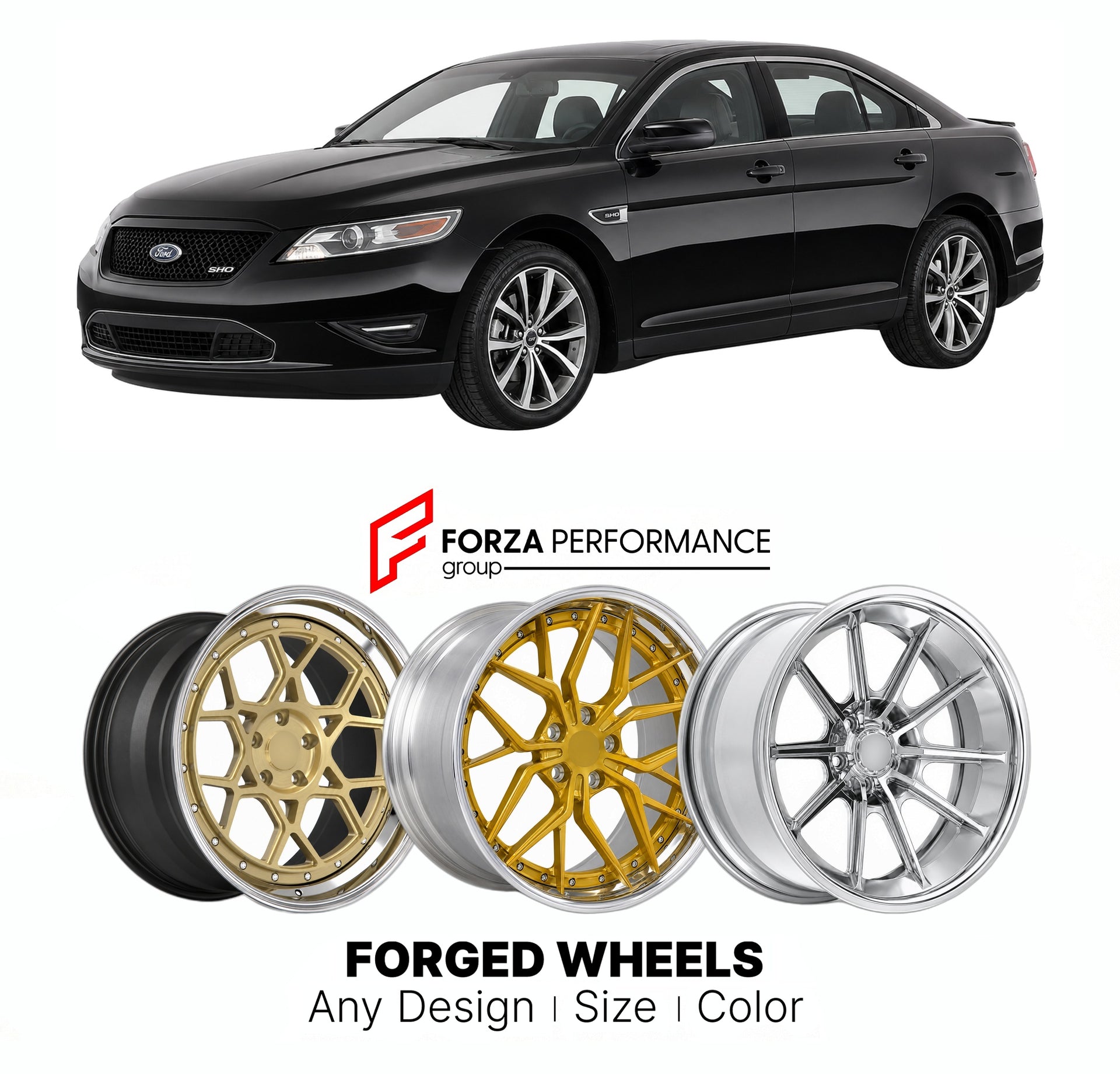 FORGED WHEELS RIMS for FORD TAURUS SHO ECOBOOST 2010 - 2019

Custom forged wheels for Ford Taurus SHO EcoBoost 2010 - 2019. Made-to-order monoblock, 2-piece and 3-piece rims in custom sizes, offsets, colors and finishes with guaranteed fitment.

We manufacture premium quality forged wheels rims for Ford Taurus SHO EcoBoost 2010 - 2019 in any design, size, color.

THIS WHEEL DESIGN CAN BE CUSTOM-MADE FOR YOUR CAR IN ANY SIZE AND COLOR OPTIONS
Available in monoblock, 2-piece, 3-piece, duoblock, beadlock
3D wh