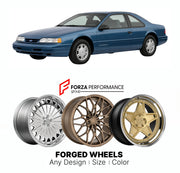 FORGED WHEELS RIMS for FORD THUNDERBIRD LX 1990 - 1997

Custom forged wheels for Ford Thunderbird LX 1990 - 1997. Made-to-order monoblock, 2-piece and 3-piece rims in custom sizes, offsets, colors and finishes with guaranteed fitment.

We manufacture premium quality forged wheels rims for Ford Thunderbird LX 1990 - 1997 in any design, size, color.

THIS WHEEL DESIGN CAN BE CUSTOM-MADE FOR YOUR CAR IN ANY SIZE AND COLOR OPTIONS
Available in monoblock, 2-piece, 3-piece, duoblock, beadlock
3D wheel renderings 