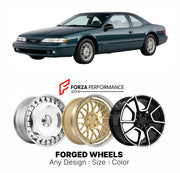 FORGED WHEELS RIMS for FORD THUNDERBIRD SUPER COUPE 1990 - 1997

Custom forged wheels for Ford Thunderbird Super Coupe 1990 - 1997. Made-to-order monoblock, 2-piece and 3-piece rims in custom sizes, offsets, colors and finishes with guaranteed fitment.

We manufacture premium quality forged wheels rims for Ford Thunderbird Super Coupe 1990 - 1997 in any design, size, color.

THIS WHEEL DESIGN CAN BE CUSTOM-MADE FOR YOUR CAR IN ANY SIZE AND COLOR OPTIONS
Available in monoblock, 2-piece, 3-piece, duoblock, be