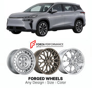 Custom forged wheels for GAC Aion V 2020+. Made-to-order monoblock, 2-piece and 3-piece wheels in custom sizes, offsets, colors and finishes with guaranteed vehicle fitment.

We manufacture premium quality forged wheels rims for GAC Aion V 2020+ in any design, size, color.

THIS WHEEL DESIGN CAN BE CUSTOM-MADE FOR YOUR CAR IN ANY SIZE AND COLOR OPTIONS
Available in monoblock, 2-piece, 3-piece, duoblock, beadlock
3D wheel renderings are provided according to the exact dimensions and specifications requested 