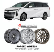 Custom forged wheels for GAC Trumpchi E9 2023+. Made-to-order monoblock, 2-piece and 3-piece wheels in custom sizes, offsets, colors and finishes with guaranteed vehicle fitment.

We manufacture premium quality forged wheels rims for GAC Trumpchi E9 2023+ in any design, size, color.

THIS WHEEL DESIGN CAN BE CUSTOM-MADE FOR YOUR CAR IN ANY SIZE AND COLOR OPTIONS
Available in monoblock, 2-piece, 3-piece, duoblock, beadlock
3D wheel renderings are provided according to the exact dimensions and specifications 