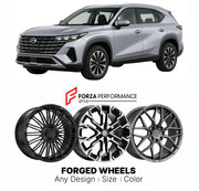 Custom forged wheels for GAC Trumpchi GS4 2024+. Made-to-order monoblock, 2-piece and 3-piece wheels in custom sizes, offsets, colors and finishes with guaranteed vehicle fitment.

We manufacture premium quality forged wheels rims for GAC Trumpchi GS4 2024+ in any design, size, color.

THIS WHEEL DESIGN CAN BE CUSTOM-MADE FOR YOUR CAR IN ANY SIZE AND COLOR OPTIONS
Available in monoblock, 2-piece, 3-piece, duoblock, beadlock
3D wheel renderings are provided according to the exact dimensions and specification