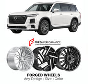 Custom forged wheels for GAC Trumpchi GS8 2021+. Made-to-order monoblock, 2-piece and 3-piece wheels in custom sizes, offsets, colors and finishes with guaranteed vehicle fitment.

We manufacture premium quality forged wheels rims for GAC Trumpchi GS8 2021+ in any design, size, color.

THIS WHEEL DESIGN CAN BE CUSTOM-MADE FOR YOUR CAR IN ANY SIZE AND COLOR OPTIONS
Available in monoblock, 2-piece, 3-piece, duoblock, beadlock
3D wheel renderings are provided according to the exact dimensions and specification