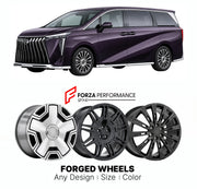 Custom forged wheels for GAC Trumpchi M8 2022+. Made-to-order monoblock, 2-piece and 3-piece wheels in custom sizes, offsets, colors and finishes with guaranteed vehicle fitment.

We manufacture premium quality forged wheels rims for GAC Trumpchi M8 2022+ in any design, size, color.

THIS WHEEL DESIGN CAN BE CUSTOM-MADE FOR YOUR CAR IN ANY SIZE AND COLOR OPTIONS
Available in monoblock, 2-piece, 3-piece, duoblock, beadlock
3D wheel renderings are provided according to the exact dimensions and specifications 