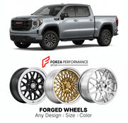 FORGED WHEELS RIMS for GMC AT4X 2023 - 2024

Custom forged wheels for GMC AT4X 2023 - 2024. Made-to-order monoblock, 2-piece and 3-piece rims in custom sizes, offsets, colors and finishes with guaranteed fitment.

We manufacture premium quality forged wheels rims for GMC AT4X 2023 - 2024 in any design, size, color.

THIS WHEEL DESIGN CAN BE CUSTOM-MADE FOR YOUR CAR IN ANY SIZE AND COLOR OPTIONS
Available in monoblock, 2-piece, 3-piece, duoblock, beadlock
3D wheel renderings are provided according to the exa