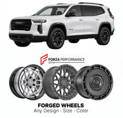 FORGED WHEELS RIMS for GMC ACADIA AT4 2007+

Custom forged wheels for GMC Acadia AT4 2007+. Made-to-order monoblock, 2-piece and 3-piece rims in custom sizes, offsets, colors and finishes with guaranteed fitment.

We manufacture premium quality forged wheels rims for GMC Acadia AT4 2007+ in any design, size, color.

THIS WHEEL DESIGN CAN BE CUSTOM-MADE FOR YOUR CAR IN ANY SIZE AND COLOR OPTIONS
Available in monoblock, 2-piece, 3-piece, duoblock, beadlock
3D wheel renderings are provided according to the exa