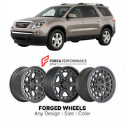 FORGED WHEELS RIMS for GMC ACADIA SLT 2007+

Custom forged wheels for GMC Acadia SLT 2007+. Made-to-order monoblock, 2-piece and 3-piece rims in custom sizes, offsets, colors and finishes with guaranteed fitment.

We manufacture premium quality forged wheels rims for GMC Acadia SLT 2007+ in any design, size, color.

THIS WHEEL DESIGN CAN BE CUSTOM-MADE FOR YOUR CAR IN ANY SIZE AND COLOR OPTIONS
Available in monoblock, 2-piece, 3-piece, duoblock, beadlock
3D wheel renderings are provided according to the exa