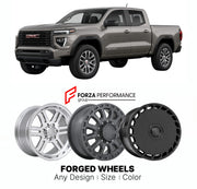 FORGED WHEELS RIMS for GMC CANYON 2023+

Custom forged wheels for GMC Canyon 2023+. Made-to-order monoblock, 2-piece and 3-piece rims in custom sizes, offsets, colors and finishes with guaranteed fitment.

We manufacture premium quality forged wheels rims for GMC Canyon 2023+ in any design, size, color.

THIS WHEEL DESIGN CAN BE CUSTOM-MADE FOR YOUR CAR IN ANY SIZE AND COLOR OPTIONS
Available in monoblock, 2-piece, 3-piece, duoblock, beadlock
3D wheel renderings are provided according to the exact dimension