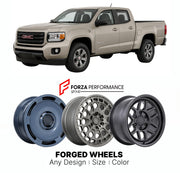 FORGED WHEELS RIMS for GMC CANYON ALL TERRAIN 2004+

Custom forged wheels for GMC Canyon All Terrain 2004+. Made-to-order monoblock, 2-piece and 3-piece rims in custom sizes, offsets, colors and finishes with guaranteed fitment.

We manufacture premium quality forged wheels rims for GMC Canyon All Terrain 2004+ in any design, size, color.

THIS WHEEL DESIGN CAN BE CUSTOM-MADE FOR YOUR CAR IN ANY SIZE AND COLOR OPTIONS
Available in monoblock, 2-piece, 3-piece, duoblock, beadlock
3D wheel renderings are provi