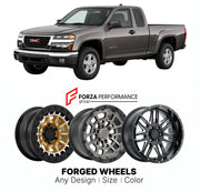 FORGED WHEELS RIMS for GMC CANYON SLT 2004+

Custom forged wheels for GMC Canyon SLT 2004+. Made-to-order monoblock, 2-piece and 3-piece rims in custom sizes, offsets, colors and finishes with guaranteed fitment.

We manufacture premium quality forged wheels rims for GMC Canyon SLT 2004+ in any design, size, color.

THIS WHEEL DESIGN CAN BE CUSTOM-MADE FOR YOUR CAR IN ANY SIZE AND COLOR OPTIONS
Available in monoblock, 2-piece, 3-piece, duoblock, beadlock
3D wheel renderings are provided according to the exa