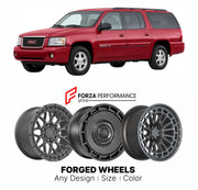 FORGED WHEELS RIMS for GMC ENVOY XL GMT360 1998 - 2009

Custom forged wheels for GMC Envoy XL GMT360 1998 - 2009. Made-to-order monoblock, 2-piece and 3-piece rims in custom sizes, offsets, colors and finishes with guaranteed fitment.

We manufacture premium quality forged wheels rims for GMC Envoy XL GMT360 1998 - 2009 in any design, size, color.

THIS WHEEL DESIGN CAN BE CUSTOM-MADE FOR YOUR CAR IN ANY SIZE AND COLOR OPTIONS
Available in monoblock, 2-piece, 3-piece, duoblock, beadlock
3D wheel renderings 