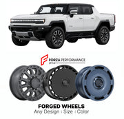 FORGED WHEELS RIMS for GMC HUMMER EV PICKUP 3X 2022+

Custom forged wheels for GMC Hummer EV Pickup 3X 2022+. Made-to-order monoblock, 2-piece and 3-piece rims in custom sizes, offsets, colors and finishes with guaranteed fitment.

We manufacture premium quality forged wheels rims for GMC Hummer EV Pickup 3X 2022+ in any design, size, color.

THIS WHEEL DESIGN CAN BE CUSTOM-MADE FOR YOUR CAR IN ANY SIZE AND COLOR OPTIONS
Available in monoblock, 2-piece, 3-piece, duoblock, beadlock
3D wheel renderings are pr