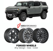 FORGED WHEELS RIMS for GMC HUMMER EV SUV 2024+

Custom forged wheels for GMC Hummer EV SUV 2024+. Made-to-order monoblock, 2-piece and 3-piece rims in custom sizes, offsets, colors and finishes with guaranteed fitment.

We manufacture premium quality forged wheels rims for GMC Hummer EV SUV 2024+ in any design, size, color.

THIS WHEEL DESIGN CAN BE CUSTOM-MADE FOR YOUR CAR IN ANY SIZE AND COLOR OPTIONS
Available in monoblock, 2-piece, 3-piece, duoblock, beadlock
3D wheel renderings are provided according t
