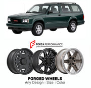 FORGED WHEELS RIMS for GMC JIMMY DIAMOND EDITION 1995 - 2001

Custom forged wheels for GMC Jimmy Diamond Edition 1995 - 2001. Made-to-order monoblock, 2-piece and 3-piece rims in custom sizes, offsets, colors and finishes with guaranteed fitment.

We manufacture premium quality forged wheels rims for GMC Jimmy Diamond Edition 1995 - 2001 in any design, size, color.

THIS WHEEL DESIGN CAN BE CUSTOM-MADE FOR YOUR CAR IN ANY SIZE AND COLOR OPTIONS
Available in monoblock, 2-piece, 3-piece, duoblock, beadlock
3D