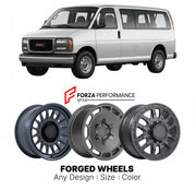FORGED WHEELS RIMS for GMC SAVANA 1996+

Custom forged wheels for GMC Savana 1996+. Made-to-order monoblock, 2-piece and 3-piece rims in custom sizes, offsets, colors and finishes with guaranteed fitment.

We manufacture premium quality forged wheels rims for GMC Savana 1996+ in any design, size, color.

THIS WHEEL DESIGN CAN BE CUSTOM-MADE FOR YOUR CAR IN ANY SIZE AND COLOR OPTIONS
Available in monoblock, 2-piece, 3-piece, duoblock, beadlock
3D wheel renderings are provided according to the exact dimension