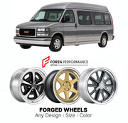 FORGED WHEELS RIMS for GMC SAVANA CONVERSION VAN 1996+

Custom forged wheels for GMC Savana Conversion Van 1996+. Made-to-order monoblock, 2-piece and 3-piece rims in custom sizes, offsets, colors and finishes with guaranteed fitment.

We manufacture premium quality forged wheels rims for GMC Savana Conversion Van 1996+ in any design, size, color.

THIS WHEEL DESIGN CAN BE CUSTOM-MADE FOR YOUR CAR IN ANY SIZE AND COLOR OPTIONS
Available in monoblock, 2-piece, 3-piece, duoblock, beadlock
3D wheel renderings 