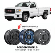 FORGED WHEELS RIMS for GMC SIERRA 1500 BASE K2XX 2014 - 2018

Custom forged wheels for GMC Sierra 1500 Base K2XX 2014 - 2018. Made-to-order monoblock, 2-piece and 3-piece rims in custom sizes, offsets, colors and finishes with guaranteed fitment.

We manufacture premium quality forged wheels rims for GMC Sierra 1500 Base K2XX 2014 - 2018 in any design, size, color.

THIS WHEEL DESIGN CAN BE CUSTOM-MADE FOR YOUR CAR IN ANY SIZE AND COLOR OPTIONS
Available in monoblock, 2-piece, 3-piece, duoblock, beadlock
3D