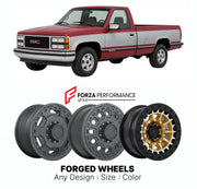 FORGED WHEELS RIMS for GMC SIERRA 1500 GMT400 C K 1990 - 1998

Custom forged wheels for GMC Sierra 1500 GMT400 C K 1990 - 1998. Made-to-order monoblock, 2-piece and 3-piece rims in custom sizes, offsets, colors and finishes with guaranteed fitment.

We manufacture premium quality forged wheels rims for GMC Sierra 1500 GMT400 C K 1990 - 1998 in any design, size, color.

THIS WHEEL DESIGN CAN BE CUSTOM-MADE FOR YOUR CAR IN ANY SIZE AND COLOR OPTIONS
Available in monoblock, 2-piece, 3-piece, duoblock, beadlock