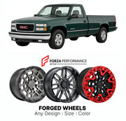 FORGED WHEELS RIMS for GMC SIERRA 1500 GMT800 1999 - 2006

Custom forged wheels for GMC Sierra 1500 GMT800 1999 - 2006. Made-to-order monoblock, 2-piece and 3-piece rims in custom sizes, offsets, colors and finishes with guaranteed fitment.

We manufacture premium quality forged wheels rims for GMC Sierra 1500 GMT800 1999 - 2006 in any design, size, color.

THIS WHEEL DESIGN CAN BE CUSTOM-MADE FOR YOUR CAR IN ANY SIZE AND COLOR OPTIONS
Available in monoblock, 2-piece, 3-piece, duoblock, beadlock
3D wheel re