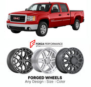 FORGED WHEELS RIMS for GMC SIERRA 1500 GMT900 2007 - 2013

Custom forged wheels for GMC Sierra 1500 GMT900 2007 - 2013. Made-to-order monoblock, 2-piece and 3-piece rims in custom sizes, offsets, colors and finishes with guaranteed fitment.

We manufacture premium quality forged wheels rims for GMC Sierra 1500 GMT900 2007 - 2013 in any design, size, color.

THIS WHEEL DESIGN CAN BE CUSTOM-MADE FOR YOUR CAR IN ANY SIZE AND COLOR OPTIONS
Available in monoblock, 2-piece, 3-piece, duoblock, beadlock
3D wheel re