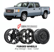 FORGED WHEELS RIMS for GMC SIERRA 1500 HYBRID GMT900 2007 - 2013

Custom forged wheels for GMC Sierra 1500 Hybrid GMT900 2007 - 2013. Made-to-order monoblock, 2-piece and 3-piece rims in custom sizes, offsets, colors and finishes with guaranteed fitment.

We manufacture premium quality forged wheels rims for GMC Sierra 1500 Hybrid GMT900 2007 - 2013 in any design, size, color.

THIS WHEEL DESIGN CAN BE CUSTOM-MADE FOR YOUR CAR IN ANY SIZE AND COLOR OPTIONS
Available in monoblock, 2-piece, 3-piece, duoblock,