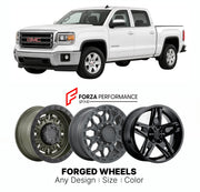FORGED WHEELS RIMS for GMC SIERRA 1500 SLE K2XX 2014 - 2018

Custom forged wheels for GMC Sierra 1500 SLE K2XX 2014 - 2018. Made-to-order monoblock, 2-piece and 3-piece rims in custom sizes, offsets, colors and finishes with guaranteed fitment.

We manufacture premium quality forged wheels rims for GMC Sierra 1500 SLE K2XX 2014 - 2018 in any design, size, color.

THIS WHEEL DESIGN CAN BE CUSTOM-MADE FOR YOUR CAR IN ANY SIZE AND COLOR OPTIONS
Available in monoblock, 2-piece, 3-piece, duoblock, beadlock
3D wh