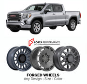 FORGED WHEELS RIMS for GMC SIERRA 1500 SLE T1XX 2019+

Custom forged wheels for GMC Sierra 1500 SLE T1XX 2019+. Made-to-order monoblock, 2-piece and 3-piece rims in custom sizes, offsets, colors and finishes with guaranteed fitment.

We manufacture premium quality forged wheels rims for GMC Sierra 1500 SLE T1XX 2019+ in any design, size, color.

THIS WHEEL DESIGN CAN BE CUSTOM-MADE FOR YOUR CAR IN ANY SIZE AND COLOR OPTIONS
Available in monoblock, 2-piece, 3-piece, duoblock, beadlock
3D wheel renderings are