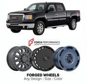 FORGED WHEELS RIMS for GMC SIERRA HD DENALI GMT800 GMT900 2001 - 2014

Custom forged wheels for GMC Sierra HD Denali GMT800 GMT900 2001 - 2014. Made-to-order monoblock, 2-piece and 3-piece rims in custom sizes, offsets, colors and finishes with guaranteed fitment.

We manufacture premium quality forged wheels rims for GMC Sierra HD Denali GMT800 GMT900 2001 - 2014 in any design, size, color.

THIS WHEEL DESIGN CAN BE CUSTOM-MADE FOR YOUR CAR IN ANY SIZE AND COLOR OPTIONS
Available in monoblock, 2-piece, 3-p