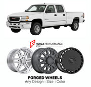 FORGED WHEELS RIMS for GMC SIERRA HD GMT800 2001 - 2007

Custom forged wheels for GMC Sierra HD GMT800 2001 - 2007. Made-to-order monoblock, 2-piece and 3-piece rims in custom sizes, offsets, colors and finishes with guaranteed fitment.

We manufacture premium quality forged wheels rims for GMC Sierra HD GMT800 2001 - 2007 in any design, size, color.

THIS WHEEL DESIGN CAN BE CUSTOM-MADE FOR YOUR CAR IN ANY SIZE AND COLOR OPTIONS
Available in monoblock, 2-piece, 3-piece, duoblock, beadlock
3D wheel renderin